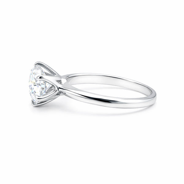 9.1ct DEW White Moissanite Round Solitaire Ring