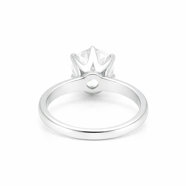 2.70 ct DEW Round Cut White Moissanite Solitaire Ring Certified 18K Gold Plated