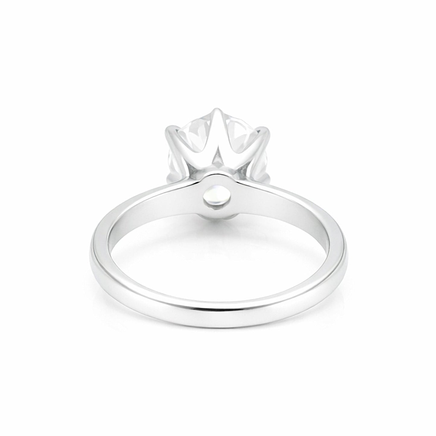 9.1ct DEW White Moissanite Round Solitaire Ring