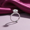 2.70 ct DEW Round Cut White Moissanite Solitaire Ring Certified 18K Gold Plated
