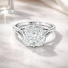 6 ct DEW Certified Radiant Cut White Soliaire Moissanite Gold Vermeil Ring