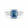 2.50 carat cushion cut fancy blue lab-grown diamond ring in 18k gold vermeil