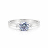 2.60 carat emerald cut fancy blue lab-grown diamond ring in 18k gold vermeil