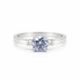 2.60 Ct Emerald Cut Blue Lab Grown Diamond Ring — VS1 Clarity, 18k Gold Vermeil