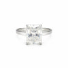 7.10 Cts Certified Emerald Cut Solitaire White Moissanite Ring 18K Gold Plated Verm 18K Gold Plated