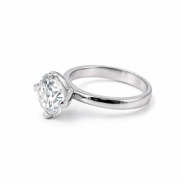 8.5ct DEW White Moissanite Round Solitaire Ring