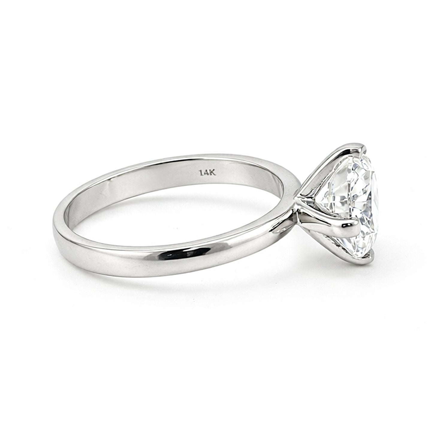 8.5ct DEW White Moissanite Round Solitaire Ring