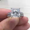 4.9ct DEW White Moissanite Princess Solitaire Ring