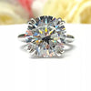 6.65 ct DEW Certified Round Cut White Moissanite Solitaire Ring Gold Vermeil