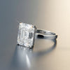 5.36ct DEW White Moissanite Radiant Solitaire Ring