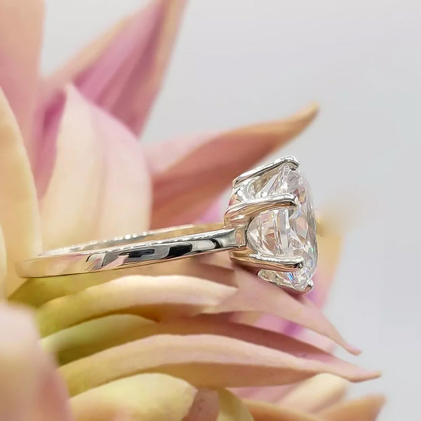 4.85ct DEW White Moissanite Oval Solitaire Ring