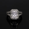 5 Ct Emerald Cut Lab Grown Diamond Ring — VS1 Clarity, 18k White Gold Vermeil