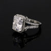 7.50 ct DEW Certified Radiant Cut White Moissanite Solitaire Ring In 18K Gold Plated Ve 18K Gold Plated