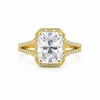 5 carat emerald cut lab-grown diamond ring in 18k yellow gold vermeil setting
