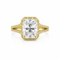 5 Ct Emerald Cut Lab Grown Diamond Ring — VS1 Clarity, 18k Yellow Gold Vermeil