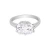 24.30 ct DEW Certified Radiant Cut White Solitaire Moissanite Gold Vermeil Ring