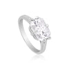 24.30 ct DEW Certified Radiant Cut White Solitaire Moissanite Gold Vermeil Ring