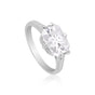 24.30 ct DEW Certified Radiant Cut White Solitaire Moissanite Gold Vermeil Ring