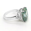 7.8ct DEW Blue Moissanite Emerald Solitaire Ring