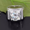 5.95ct DEW White Moissanite Round Solitaire Ring