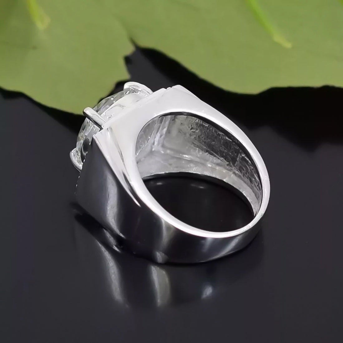 5.95ct DEW White Moissanite Round Solitaire Ring