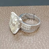 12.65ct DEW White Moissanite Emerald Solitaire Ring