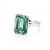 32.60 ct DEW EGL Certified Radiant Cut Blue Moissanite Ring In 18K Gold Plated