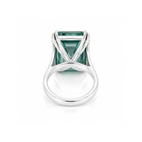 32.60 ct DEW Radiant Cut Blue Moissanite Ring 18K Gold Plated