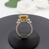 7.5ct DEW Champagne Moissanite Emerald Solitaire Ring