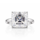 16.1ct DEW White Moissanite Radiant Solitaire Ring