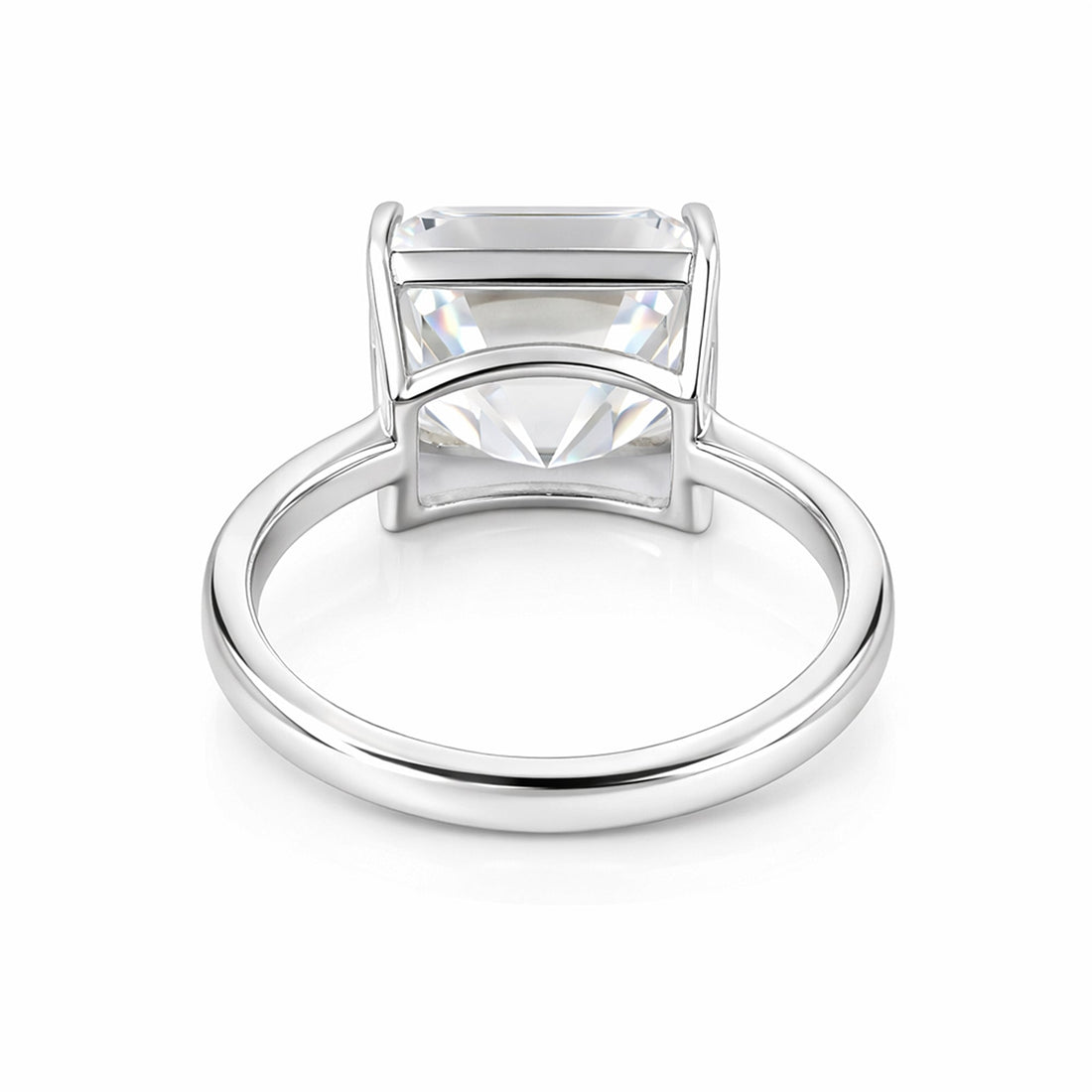 16.1ct DEW White Moissanite Radiant Solitaire Ring