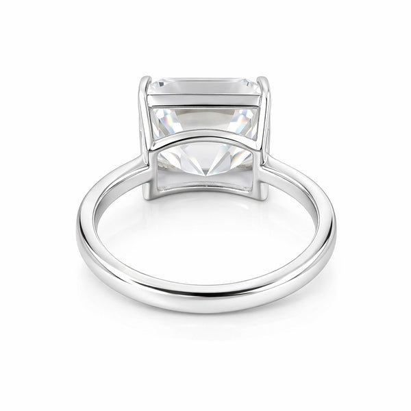 16.1ct DEW White Moissanite Radiant Solitaire Ring