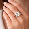 16.1ct DEW White Moissanite Radiant Solitaire Ring
