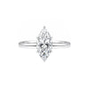 1.50 ct DEW Certified Marquise Cut White Moissanite Ring In 18K Gold Plated