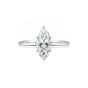 1.50 ct DEW Certified Marquise Cut White Moissanite Ring In 18K Gold Plated