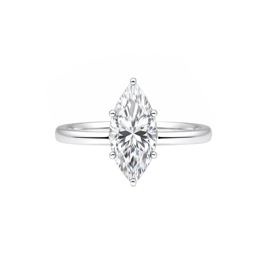 2.01 carat marquise cut lab-grown diamond ring in 18k gold vermeil setting