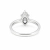 Close-up of marquise cut lab-grown diamond, VS1 clarity, full crown view