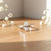 Inner band of 925 sterling silver with 18k gold vermeil on marquise ring
