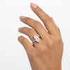 1.50 ct DEW Certified Marquise Cut White Moissanite Ring In 18K Gold Plated