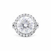 Certified 5.90 ct DEW Round Cut White Moissanite Solitaire Ring In Gold Vermeil