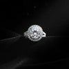 Certified 5.90 ct DEW Round Cut White Moissanite Solitaire Ring In Gold Vermeil