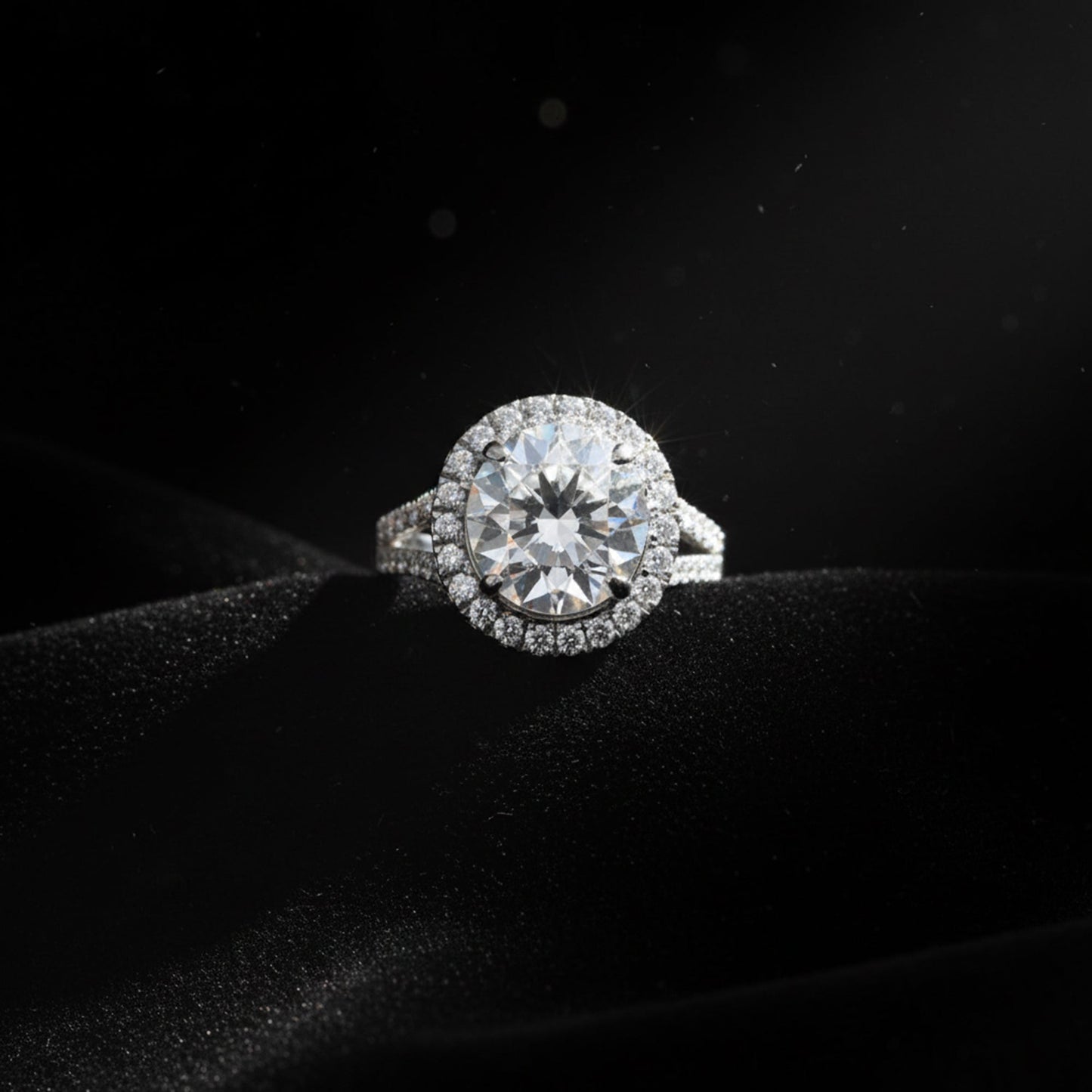 Certified 5.90 ct DEW Round Cut White Moissanite Solitaire Ring In Gold Vermeil