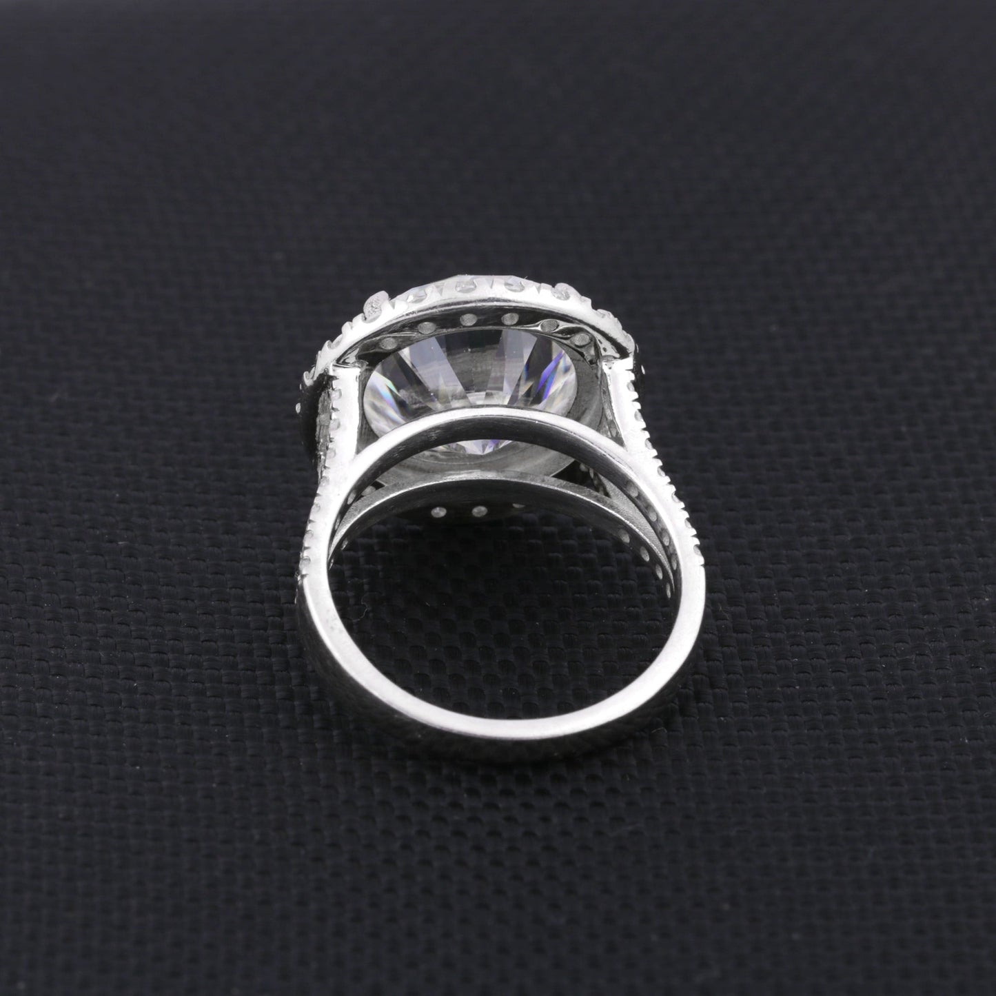 Certified 5.90 ct DEW Round Cut White Moissanite Solitaire Ring In Gold Vermeil