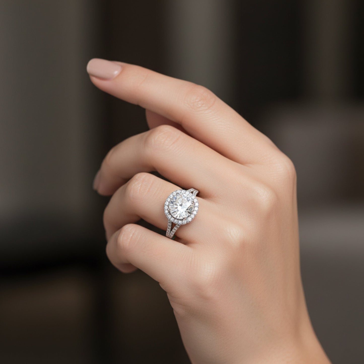 Certified 5.90 ct DEW Round Cut White Moissanite Solitaire Ring In Gold Vermeil