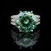 10.5ct DEW Blue Moissanite Round Solitaire Ring