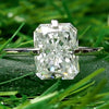 8.15ct DEW White Moissanite Radiant Solitaire Ring