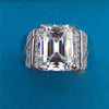 5.3ct DEW White Moissanite Emerald Solitaire Ring