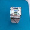 5.3ct DEW White Moissanite Emerald Solitaire Ring