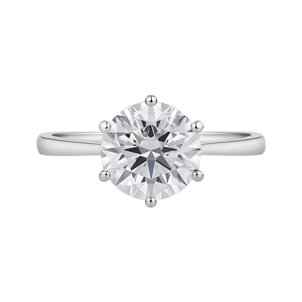 3.50 ct DEW Certified White Round Cut Moissanite Solitaire Ring 18K Gold Plated