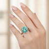 4.8ct DEW Blue Moissanite Oval Solitaire Ring